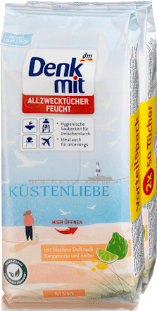 DenkmitFeuchte Allzwecktücher Küstenliebe 2x50St., 100 St