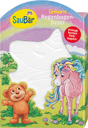 SauBärKinder Badezusatz Regenbogen Badefizzer Einhorn, 1 St