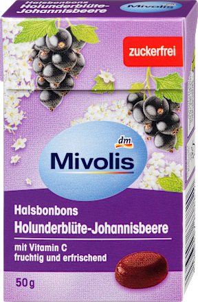 MivolisBonbon, Holunderblüte-Johannisbeere, zuckerfrei, 50 g