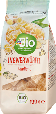 dmBioTrockenobst Ingwer-Würfel kandiert, 100 g