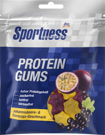 SportnessProtein Gums, Johannisbeere- & Maracuja Geschmack, 90 g