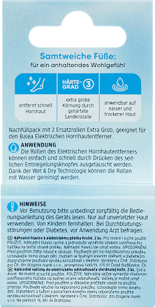 Hornhautentferner-Ersatzrollen – Extra Grob, Passt Für Care Me Geräte, 4 Stück Im Pack