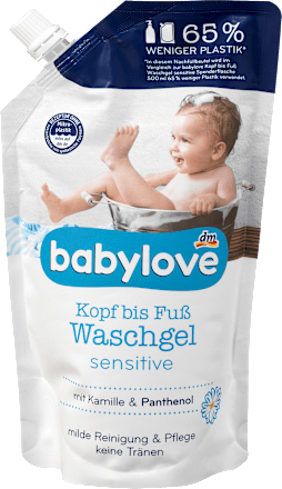 babyloveBaby Kopf bis Fuß Waschgel Nachfüllpack, 500 ml
