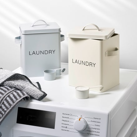 Gerbala 6L Waschmittel-Box Aus Metall - Mit Dosierlöffel Für Waschpulver & Tierfutter