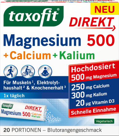 taxofitMagnesium 500 + Calcium & Kalium Direkt Granulat 20 St, 62 gNahrungsergänzungsmittel
