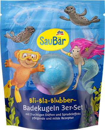 SauBärKinder Badezusatz Badekugeln Bli-Bla-Blubber, 3 St