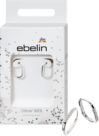 ebelinCreolen 925 Silber mit Strasssteinen, 2 St