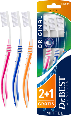 Dr. BestZahnbürste Classic Original mittel Vorteilspack (2+1 Gratis), 3 St
