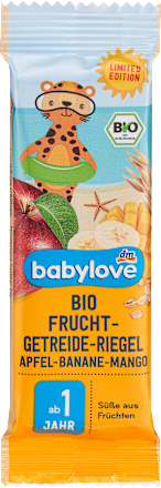 babyloveBio Frucht-Getreide-Riegel Apfel-Banane-Mango, ab 1 Jahr, 25 g