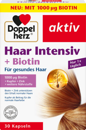 DoppelherzHaar Intensiv + Biotin Kapseln 30 St, 17,4 gNahrungsergänzungsmittel