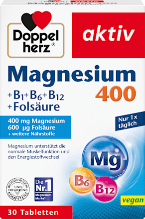 DoppelherzMagnesium 400mg Tabletten 30 St, 38,9 gNahrungsergänzungsmittel