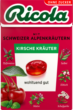 RicolaBonbon, Kirsche Kräuter, zuckerfrei, in der Taschenbox, 50 g