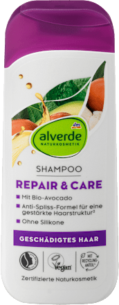 alverde NATURKOSMETIKShampoo Repair Bio-Avocado, Bio-Sheabutter, 200 ml