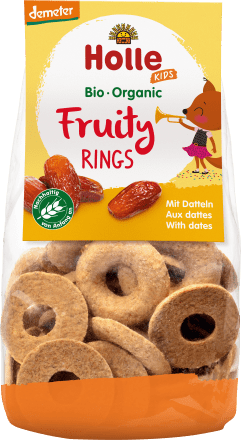 HolleKindersnack Fruity Rings mit Datteln ab 3 Jahren, 125 g
