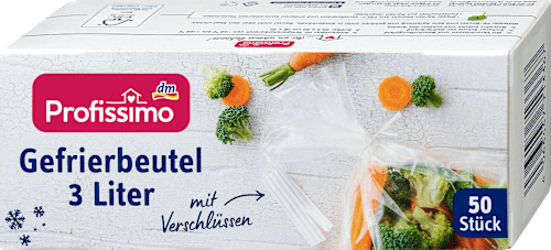 ProfissimoGefrierbeutel 3 l mit Verschlüssen, 50 St