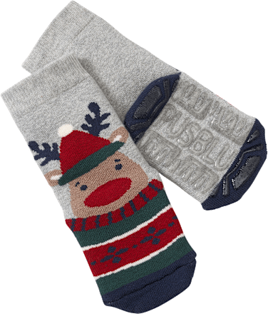 PUSBLU Stoppersocken mit weihnachtlichem Tier-Motiv, blau \u0026 rot, Gr. 21/22,  1 St dauerhaft günstig online kaufen | dm.de
