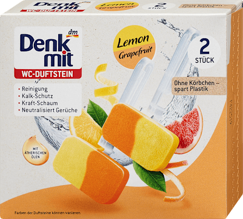 DenkmitWC-Duftstein Lemon & Grapefruit, 2 St