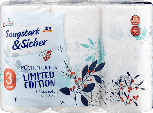 Saugstark&SicherKüchentücher Design 3-lagig (3x100 Blatt), 3 St