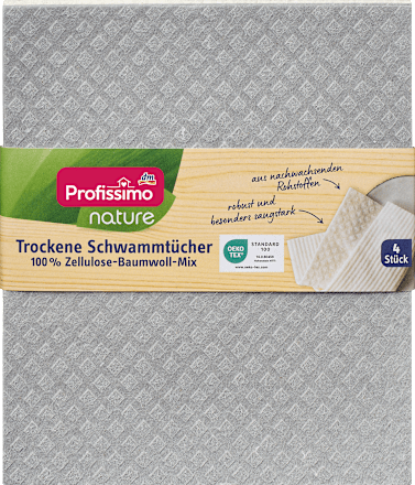 Profissimonature Trockene Schwammtücher, 4 St