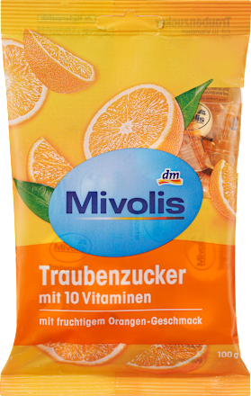 MivolisTraubenzucker, Orange mit 10 Vitaminen, 100 g