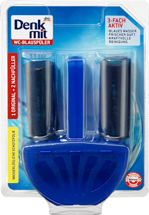 DenkmitWC-Blauspüler 1 Original + 2 Nachfüllpacks, 3 St