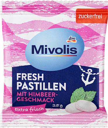MivolisPastillen, Himbeere, zuckerfrei, 25 g