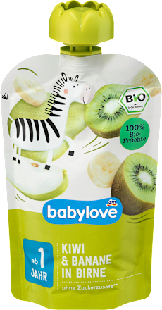 babyloveQuetschie Kiwi & Banane in Birne ab 1 Jahr, 100 gBeikost