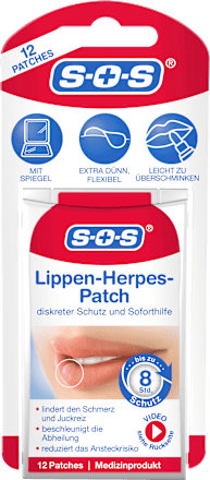 SOSLippenherpes Patch, 12 StMedizinprodukt