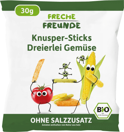 Freche FreundeKindersnack Knusper-Sticks Dreierlei Gemüse, ab 1 Jahr, 30 g