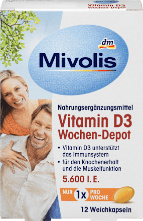 MivolisVitamin D3 5600 I.E. Wochen-Depot Weichkapseln 12 St., 5 gNahrungsergänzungsmittel