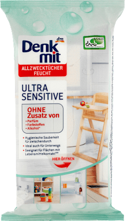 DenkmitFeuchte Allzwecktücher Ultra Sensitiv, 50 St