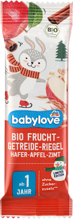 babyloveFrucht-Getreideriegel Hafer-Apfel-Zimt ab 1 Jahr, 25 g