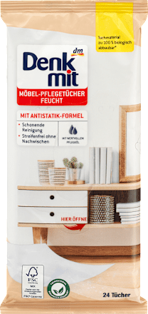 DenkmitFeuchte Reinigungstücher für Möbel, 24 St