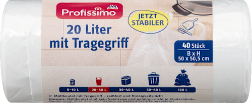 ProfissimoMüllbeutel 20 l mit Tragegriff, 40 St