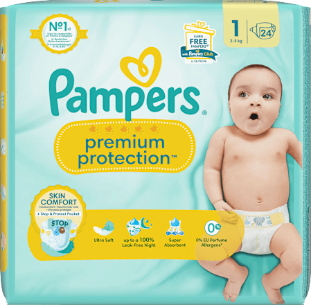 PampersWindeln Premium Protection Gr. 1 Newborn (2-5 kg), 24 St