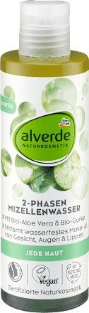 alverde NATURKOSMETIKMizellenwasser 2-Phasen Aloe Vera, Gurke, 200 ml