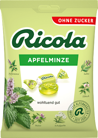 RicolaBonbon, Apfelminze, zuckerfrei, 75 g