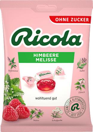RicolaBonbon, Himbeere Melisse, zuckerfrei, 75 g