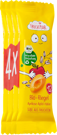 FruchtBarFruchtriegel mit Getreide Aprikose, Apfel, Hafer, ab 1 Jahr, (4x23 g), 92 g