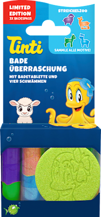 TintiKinder Badezusatz Badeüberraschung Set Streichelzoo, 3 St