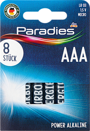 ParadiesBatterien	Power AAA, 8 St