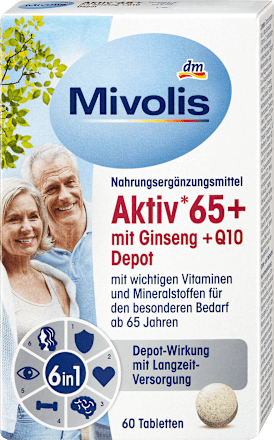 MivolisAktiv 65+ mit Ginseng + Q10 Depot 60 St, 51 gNahrungsergänzungsmittel