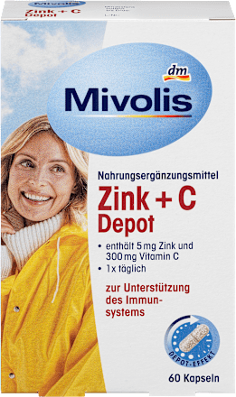 MivolisZink + C Depot Kapseln 60 St., 38 gNahrungsergänzungsmittel