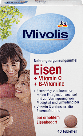 MivolisEisen + Vitamin C + B-Vitamine, Tabletten, 40 St., 25 gNahrungsergänzungsmittel