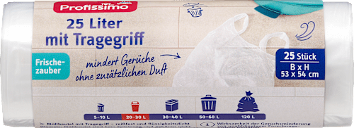 ProfissimoMüllbeutel 25 l mit Tragegriff Frischezauber, 25 St
