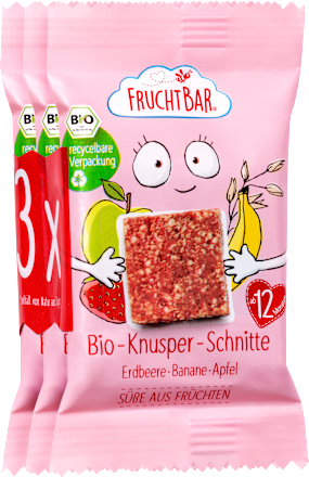 FruchtBarKindersnack Knusper-Schnitte Erdbeere-Banane, ab 1 Jahr (3x23 g), 69 g