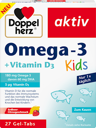 DoppelherzOmega-3 + Vitamin D3 Kids Kautabletten 27 St, 35,1 gNahrungsergänzungsmittel