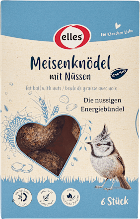 ellesVogelfutter Meisenknödel mit Nüssen, 6 StErgänzungsfuttermittel