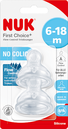 NUKTrinksauger First Choice+ Silikon 6-18 Monate, 2 St