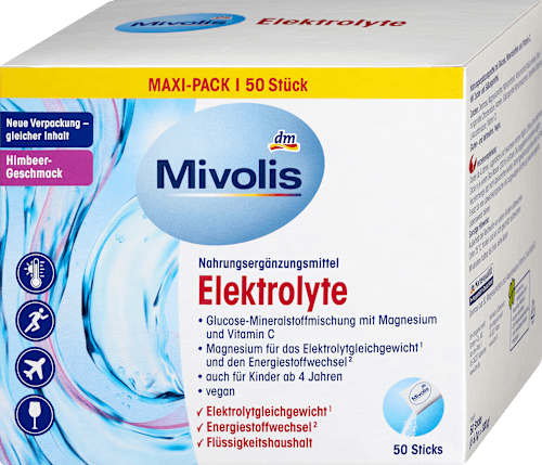 MivolisElektrolyte, 50 Sticks, 300 gNahrungsergänzungsmittel